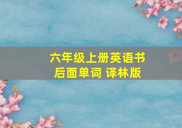 六年级上册英语书后面单词 译林版